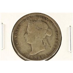 1880-H CANADA SILVER 25 CENTS BETTER DATE