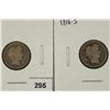 Image 1 : 1904 & 1916-S BARBER DIMES