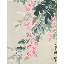 Yu Youren 1879-1964 Chinese Watercolor Flower