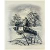 Image 1 : Oil on Canvas Signed Illegibly Landscape Barn