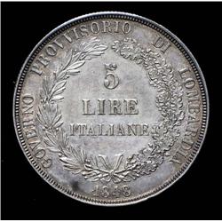 Lombardy - 5 Lire - 1848