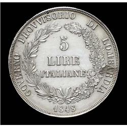 Lombardy - 5 Lire - 1848