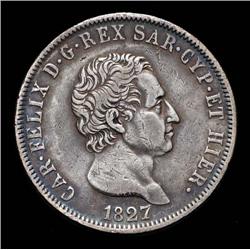 Sardinia - Carlo Felice - 5 Lire - 1827