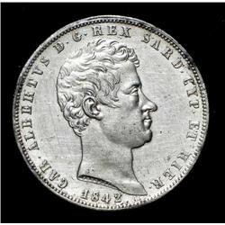 Sardinia - Carlo Alberto - 5 Lire - 184