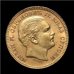 Serbia - Milan Obrenovich IV - 20 Dinar