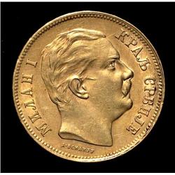 Serbia - Milan Obrenovich IV - 20 Dinar