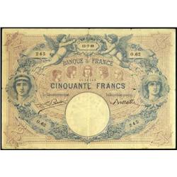 French Banknotes - 50 Franchi serie O.6