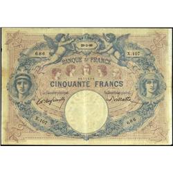 French Banknotes - 50 Franchi serie X.1