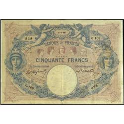 French Banknotes - 50 Franchi serie Q.1