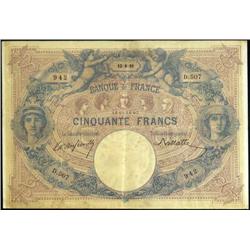 French Banknotes - 50 Franchi serie D.5