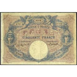 French Banknotes - 50 Franchi serie D.6