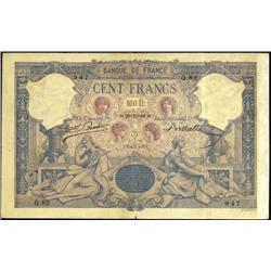 French Banknotes - 100 Franchi serie Q.