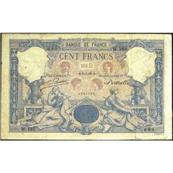 French Banknotes - 100 Franchi serie W.