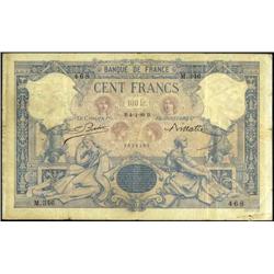 French Banknotes - 100 Franchi serie M.