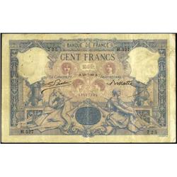 French Banknotes - 100 Franchi serie H.