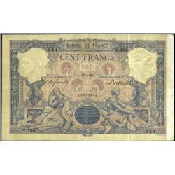French Banknotes - 100 Franchi serie Y.