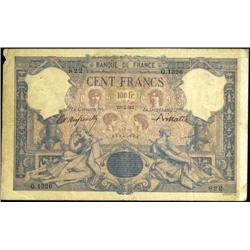 French Banknotes - 100 Franchi serie Q.