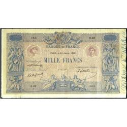 French Banknotes - 1.000 Franchi serie 