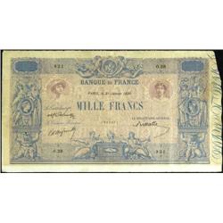 French Banknotes - 1.000 Franchi serie 