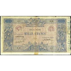 French Banknotes - 1.000 Franchi serie 
