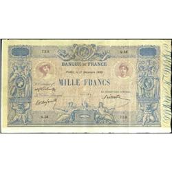 French Banknotes - 1.000 Franchi serie 