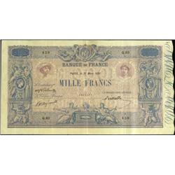 French Banknotes - 1.000 Franchi serie 