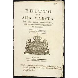 Edict - Vittorio Amedeo III (1773-1796)