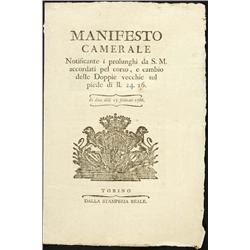 Edict - Vittorio Amedeo III (1773-1796)