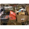 Image 1 : SMALL ORGANIZING BINS, SYRUP, COOKIE CUTTERS, TRAY, GLOVES, CUPS, PHONE REPAIR KITS, ETC