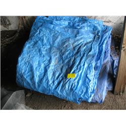 LOT OF BLUE TARPS