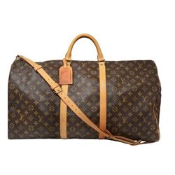 Louis Vuitton Monogram Toile Canvas Bandouliere Keepall 60 Duffel Bag