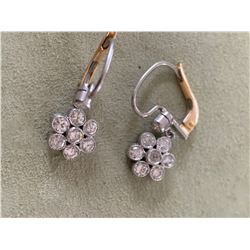 Vintage Platinum Diamond Earrings