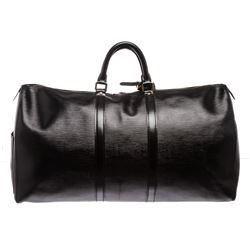 Louis Vuitton Black Epi Leather Keepall 60 Duffle