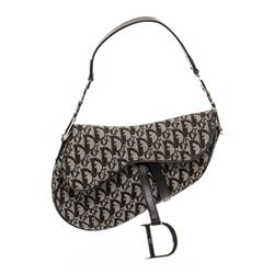 Christian Dior Canvas/Leather Saddle Bag