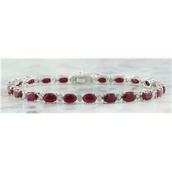 11.95 CTW Ruby 14K White Gold Diamond Bracelet