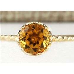 1.50 CTW Natural Madeira Citrine Ring 14k Solid Yellow Gold