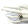 Image 4 : 2.41 CTW Natural Emerald And Diamond Ring In 18K Rose Gold