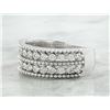 Image 2 : 0.66 CTW Two Row Diamond 18K White Gold Ring