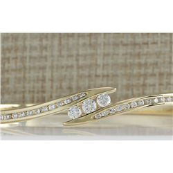 1.00CTW Natural Diamond Bracelet In 18K Solid Yellow Gold