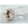 Image 2 : 1.34 CTW Morganite 18K White Gold Diamond Ring