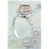 Image 4 : 1.34 CTW Morganite 18K White Gold Diamond Ring