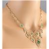 Image 3 : 14.80 CTW Natural Emerald And Diamond Necklace In 14K Yellow Gold