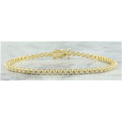 1.40 CTW Diamond 18K Yellow Gold Bracelet