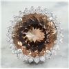 Image 1 : 13.10 CTW Morganite 18K White Gold Diamond Ring