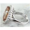 Image 6 : 13.10 CTW Morganite 18K White Gold Diamond Ring