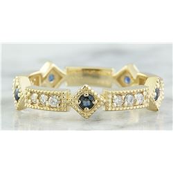 0.43 CTW Sapphire 18K Yellow Gold Diamond ring