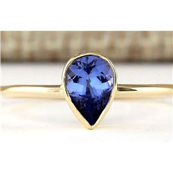 0.50 CTW Natural Tanzanite Ring In 14k Yellow Gold