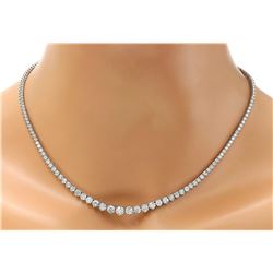 8.45 CTW Natural Diamond 18K Solid White Gold Necklace