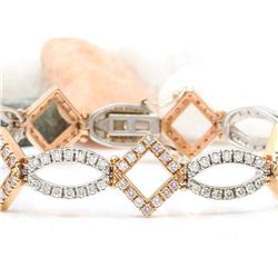 4.75 CTW Natural Diamond 14K Solid Two Tone Gold Bracelet