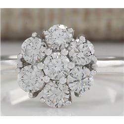 1.15 CTW Natural Diamond Ring 14K Solid White Gold